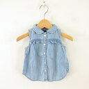 【中古】未使用品 ベビーギャップ BABY GAP デニムシャツ ノースリーブ 青 80 *T292 キッズ 【ベクトル 古着】 250501