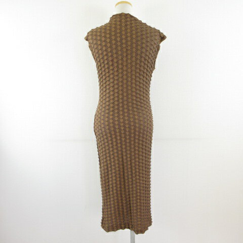 【中古】未使用品 ザラ ZARA ワンピース ミディ丈 ノースリーブ タイト ストレッチ 茶 M *T492 レディース 【ベクトル 古着】 250520