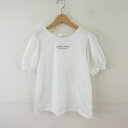 【中古】ジェニィ JENNI love カットソー Tシャツ 半袖 ロゴ 刺繍 リボン 白 160 *T455 キッズ 【ベクトル 古着】 250620