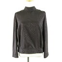 【中古】レリアン Leilian カットソー ブラウス 長袖 総柄 黒 9 *T768 レディース 【ベクトル 古着】 250718