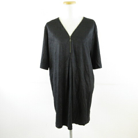 【中古】コムサデモード COMME CA DU MODE チュニック 七分袖 黒 15 *T52 レディー...