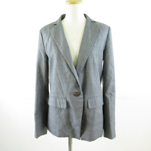 【中古】マシュマロクラウン marshmallow crown テーラードジャケット 長袖 チェック グレー M *T220 レディース 【ベクトル 古着】 250904