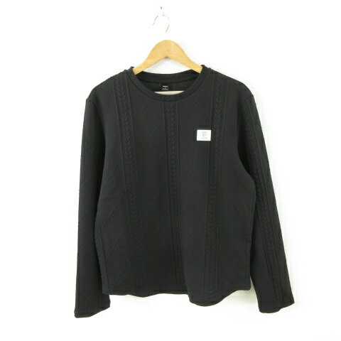 【中古】MANFINITY カットソー ケーブル 長袖 ストレッチ 黒 L *A653 メンズ 【ベクトル 古着】 251103
