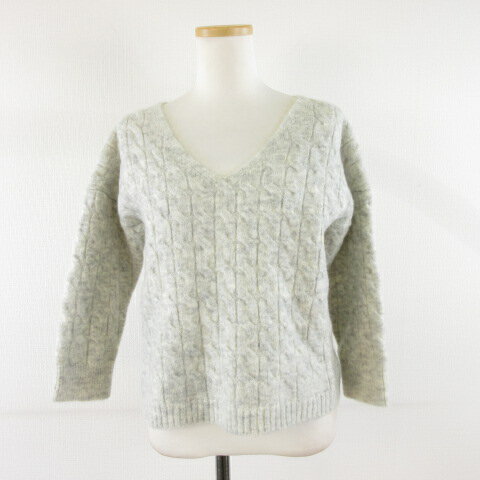 【中古】フレームワーク Framework ケーブルニット セーター 長袖 グレー *A741 レディース 【ベクトル..