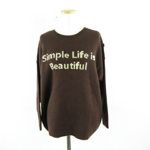 【中古】オニギリ ONIGIRI ニット セーター 長袖 茶 F *A747 レディース 【ベクトル 古着】 251110