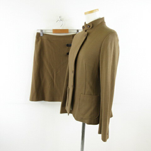 【中古】ニューヨーカー NEWYORKER スカートスーツ ウールジャケット 長袖 ひざ丈 茶 9 *A866 レディース 【ベクトル 古着】 251118