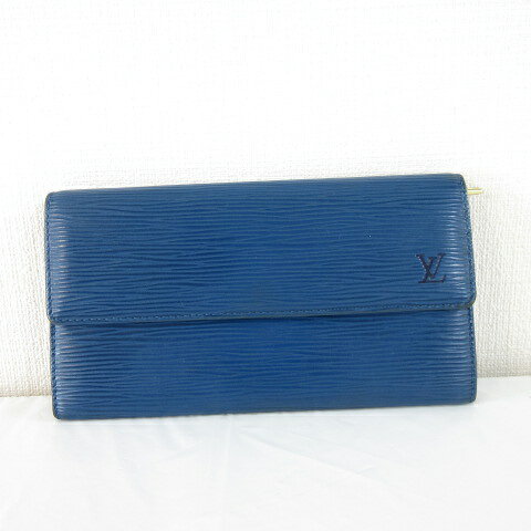 【中古】ルイヴィトン LOUIS VUITTON 長財布 エピ レザー 青 *A871 メンズ レディース 【ベクトル 古着】 260304