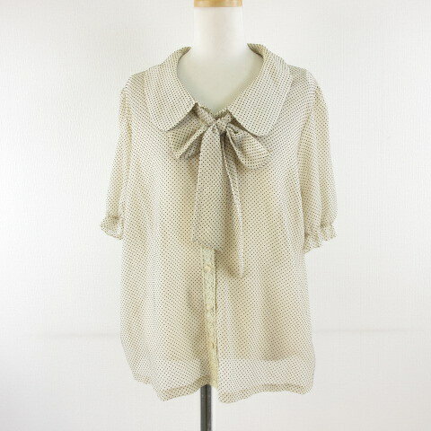 レストローズ L'EST ROSE シャツ ブラウス 半袖 ドット レース 2way ベージュ *T618 レディース  260424