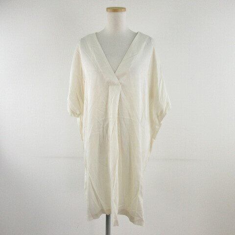 樂天商城 - 【中古】エイチ&エム H&M カットソー チュニック フレンチスリーブ オフホワイト 白 M *A635 レディース 【ベクトル 古着】 260428