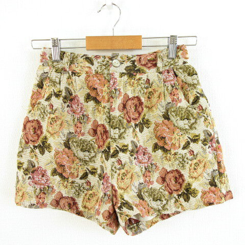 【中古】ヘザー Heather ショートパンツ 花柄 ベージュ 赤 F *T426 レディース 【ベクトル 古着】 260619