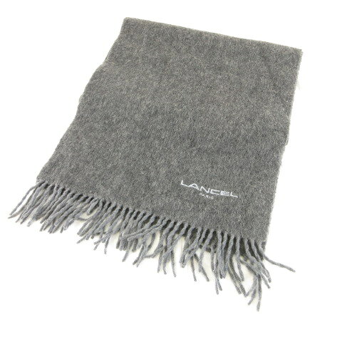 【中古】ランセル LANCEL マフラー フリンジ グレー *T625 メンズ レディース 【ベ...