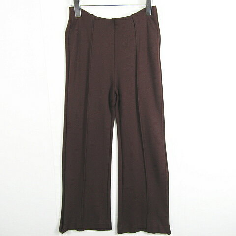 【中古】フレイアイディー FRAY I.D ストレート パンツ ピンタック スリット ストレッチ レーヨン F ブラウン kz9633 レディース 【ベクトル 古着】 241025