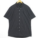【中古】Tourdivision ボタンダウンシャツ 半袖 XO ドット ブラック 2sa6348 メンズ 【ベクトル 古着】 250204