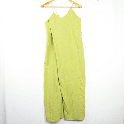【中古】アントマリーズ Aunt Marie's サロペット オーバーオール レーヨン 麻 FREE マスタード kz10700 レディース 【ベクトル 古着】 250204