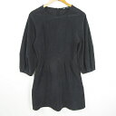 【中古】ザラ ZARA コーデュロイ 長袖 ワンピース 膝下丈 ストレッチ XS ブラック 小さいサイズ 8741/269 kz10868 レディース 【ベクトル 古着】 250220(4)