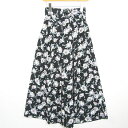 【中古】ヘザー Heather ワイド パンツ ベルト付き F ブラック 花柄 kz10921 レディース 【ベクトル 古着】 250225(4)