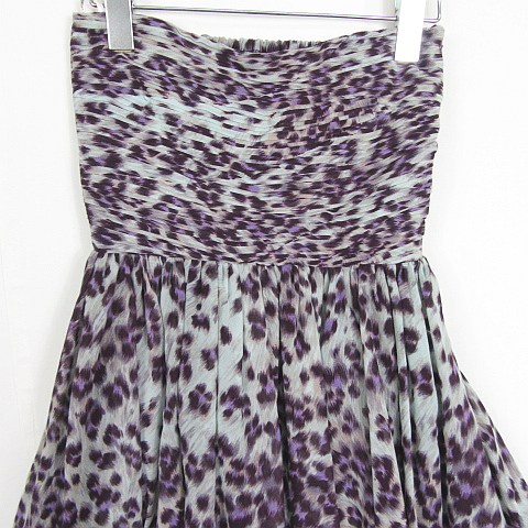 【中古】マーキュリーリュクス MercuryLUX スカート ミニ ベア ワンピース チュール F ライトブルー ライトパープル ヒョウ柄 レオパード kz11340 レディース 【ベクトル 古着】 250410