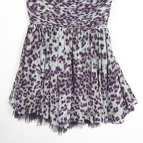 【中古】マーキュリーリュクス MercuryLUX スカート ミニ ベア ワンピース チュール F ライトブルー ライトパープル ヒョウ柄 レオパード kz11340 レディース 【ベクトル 古着】 250410