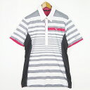 【中古】ミズノ MIZUNO GOLF BDポロシャツ 半袖 L ボーダー オフホワイト/グレー/ブラック 2sa6641 メンズ 【ベクトル 古着】 2506...