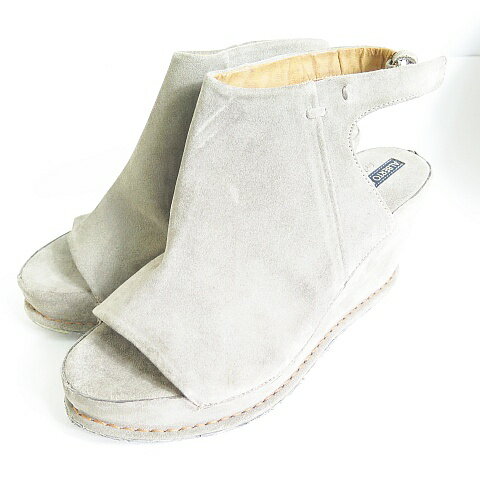 【中古】アルベルトフェルマーニ ALBERTO FERMANI for UNTITLED ウエッジソール サンダル スエード 38 グレー系 2sa6656 レディース 【ベクトル 古着】 251014