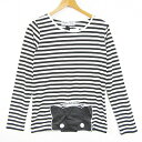 【中古】未使用品 ワールドワイドラブ WORLD WIDE LOVE リディア Rydia カットソー Tシャツ 長袖 ストレッチ 綿 M ブラック ホワイト ...