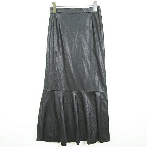 【中古】ローリーズファーム LOWRYS FARM フェイク レザー マーメイドスカート ロング丈 M ブラック kz12619 レディース 【ベクトル 古着】 250821