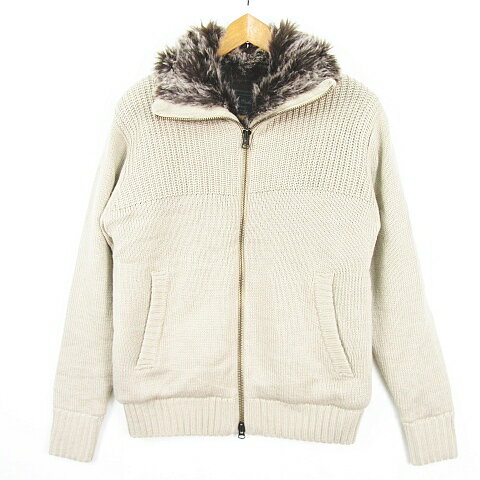 【中古】ワインド&ホイッスル Wind＆Whistle ニット ジャケット ジャンパー ジップアップ 裏起毛 ファ..