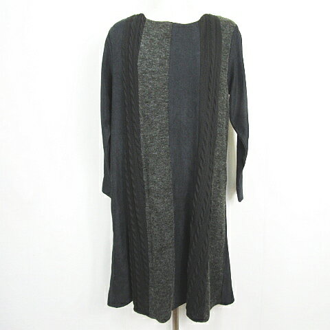 【中古】スイッチバイアーチ SWITCH BY ARCH ワンピース ロング丈 長袖 F チャコール ブラック 異素材切替 kz13257 レディース 【ベクトル 古着】 251017