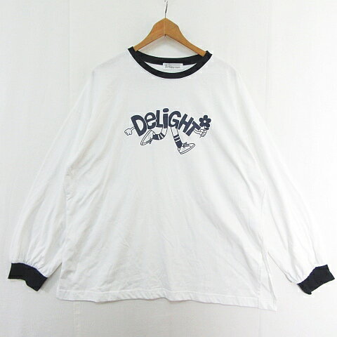 【中古】バースデイルーム Birthdayroom カットソー Tシャツ 長袖 綿 ホワイト ロゴ ライン kz13619 レディース 【ベクトル 古着】 251120