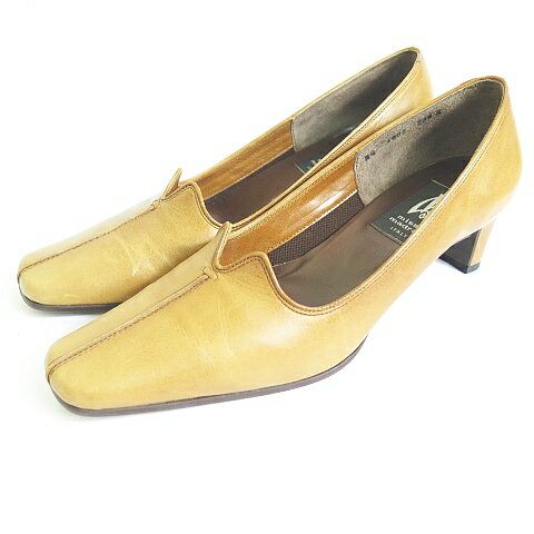 Rakuten - 【中古】missy madras パンプス スクエアトゥ ミドルヒール レザー 23.5 ベージュ 2sa7584 レディース 【ベクトル 古着】 260519