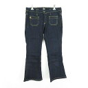 【中古】サムシング something SNS888 デニム ジーンズ ボトムス ローライズ フレア ストレッチ 30 インディゴ ※EKM レディース 【ベクトル 古着】 221229(4)