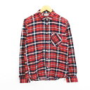 【中古】アーバンリサーチ URBAN RESEARCH シャツ 長袖 チェック ヘリンボーン 胸ポケット コットン 40 レッド系 ※EKM メンズ 【ベクトル 古着】 240122(4)