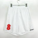 【中古】未使用品 アシックス asics XS1612 パンツ ボトムス ショート ハーフ ロゴ ナンバー M ホワイト スポーツウェア ※EKM メンズ 【ベ...