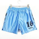 【中古】未使用品 アンブロ UMBRO UQS6007JP パンツ ボトムス ショート ハーフ ロゴ ナンバー 160 ライトブルー スポーツウェア ※EKM ...