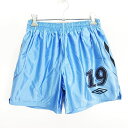 【中古】未使用品 アンブロ UMBRO UQS6007JP パンツ ボトムス ショート ハーフ ロゴ ナンバー 160 ライトブルー スポーツウェア ※EKM ...