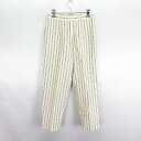 【中古】スナイデル SNIDEL パンツ ボトムス テーパード アンクル丈 ストライプ ウール混 麻混 0 アイボリー ※EKM レディース 【ベクトル 古着】 240804
