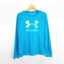 【中古】アンダーアーマー UNDER ARMOUR Tシャツ カットソー 長袖 丸首 ヒートギア ロゴ YXL ブルー スポーツウェア ※EKM キッズ 【ベク...