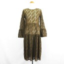 【中古】トレンドドレスコード Trend Dress Code ワンピース チュニック 長袖 丸首 ロング丈 総レース M オリーブ ※EKM レディース 【ベクトル 古着】 240917(4)