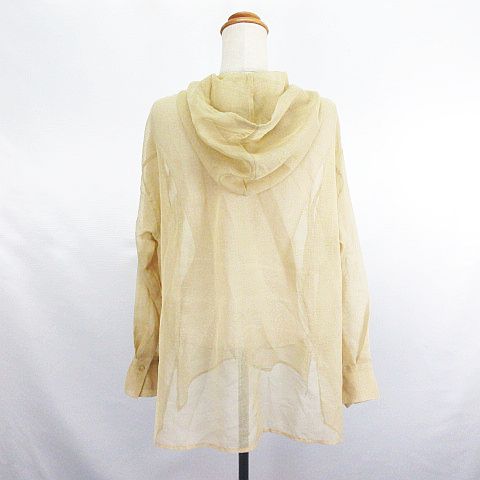 【中古】シンプリシテェ SIMPLICITE シャツ ジャケット 長袖 フード シアー ベージュ ※EKM レディース 【ベクトル 古着】 240928