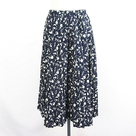 【中古】ロペピクニック ROPE Picnic スカート ボトムス ロング丈 プリーツ加工 花柄 イージー 38 ネイビー ※EKM レディース 【ベクトル 古着】 240928 【中古】ロペピクニック ROPE Picnic スカート ボトムス ロング丈 プリーツ加工 花柄 イージー 38 ネイビー ※EKM レディース 【ベクトル 古着】 240928