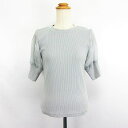 【中古】アズールバイマウジー AZUL by moussy ニット カットソー 五分袖 丸首 リブ ドッキング チュール M グレー ※EKM レディース 【ベクトル 古着】 241029(4)
