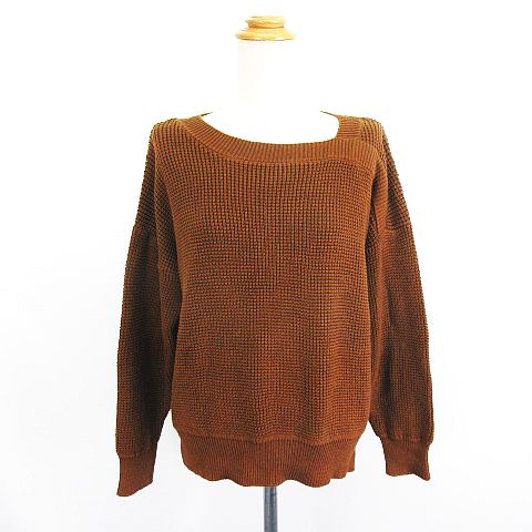 【中古】ビームスハート BEAMS HEART ニット セーター 長袖 ドロップショルダー デザイン衿 ブラウン ※EKM レディース 【ベクトル 古着】 241118