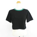 【中古】未使用品 EPICKS カットソー Tシャツ 半袖 クルーネック ショート丈 バックオープン L ブラック ※EKM レディース 【ベクトル 古着】 250409(4)