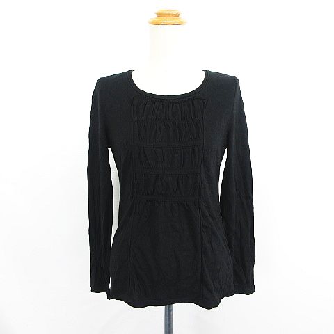 Other - 【中古】エヴェックス バイ クリツィア EVEX by KRIZIA カットソー Tシャツ 長袖 ラウンドネック シャーリング 42 ブラック ※EKM レディース 【ベクトル 古着】 250607