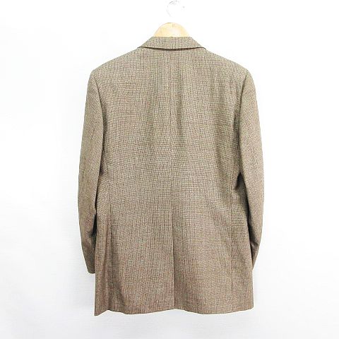 【中古】ダーバン DURBAN セットアップ スーツ ジャケット テーラード 長袖 シングル 2B 総裏 パンツ ノータック マイクロチェック ウール 77 ブラウン ※EKM メンズ 【ベクトル 古着】 250713