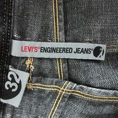 【中古】リーバイスエンジニアドジーンズ Levi's Engineered Jeans EJ021-0003 デニム ジーンズ ボトムス 立体裁断 ユーズド加工 32 ブラック ※EKM メンズ 【ベクトル 古着】 250726