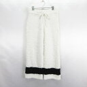 【中古】ジェラートピケ gelato pique ×JOEL ROBUCHON ルームウェア パンツ ボトムス ロング丈 ウール混 カシミヤ混 F ホワイト×ブラック ※EKM レディース 【ベクトル 古着】 250904|詳細画像