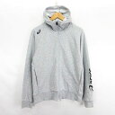 【中古】アシックス asics パーカー ジャケット スウェット 長袖 ジップアップ ロゴ M グレー スポーツウェア ※EKM メンズ 【ベクトル 古着】 250908(4)