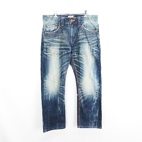 【中古】エドウィン EDWIN EXCLUSIVE VINTAGE 403XVS デニム ジーンズ ボトムス ストレート ユーズド加工 34 インディゴ ※EKM メンズ 【ベクトル 古着】 251106