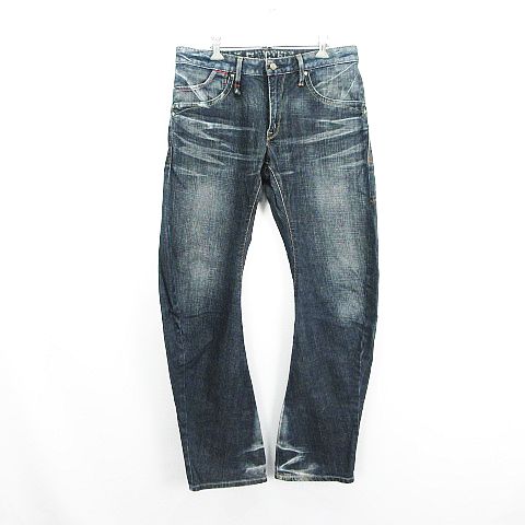 【中古】エドウィン EDWIN E-FUNCTION EG5005 デニム ジーンズ ボトムス 立体裁断 ユーズド加工 ストレッチ L インディゴ ※EKM メンズ 【ベクトル 古着】 251124